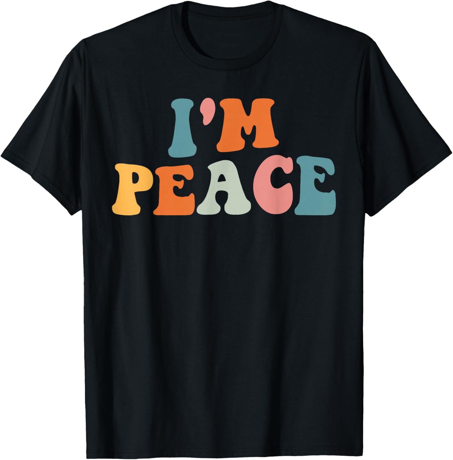 Im Peace I Come in Peace Couples Women Retro Groovy T-Shirt - T-Shirt | Black