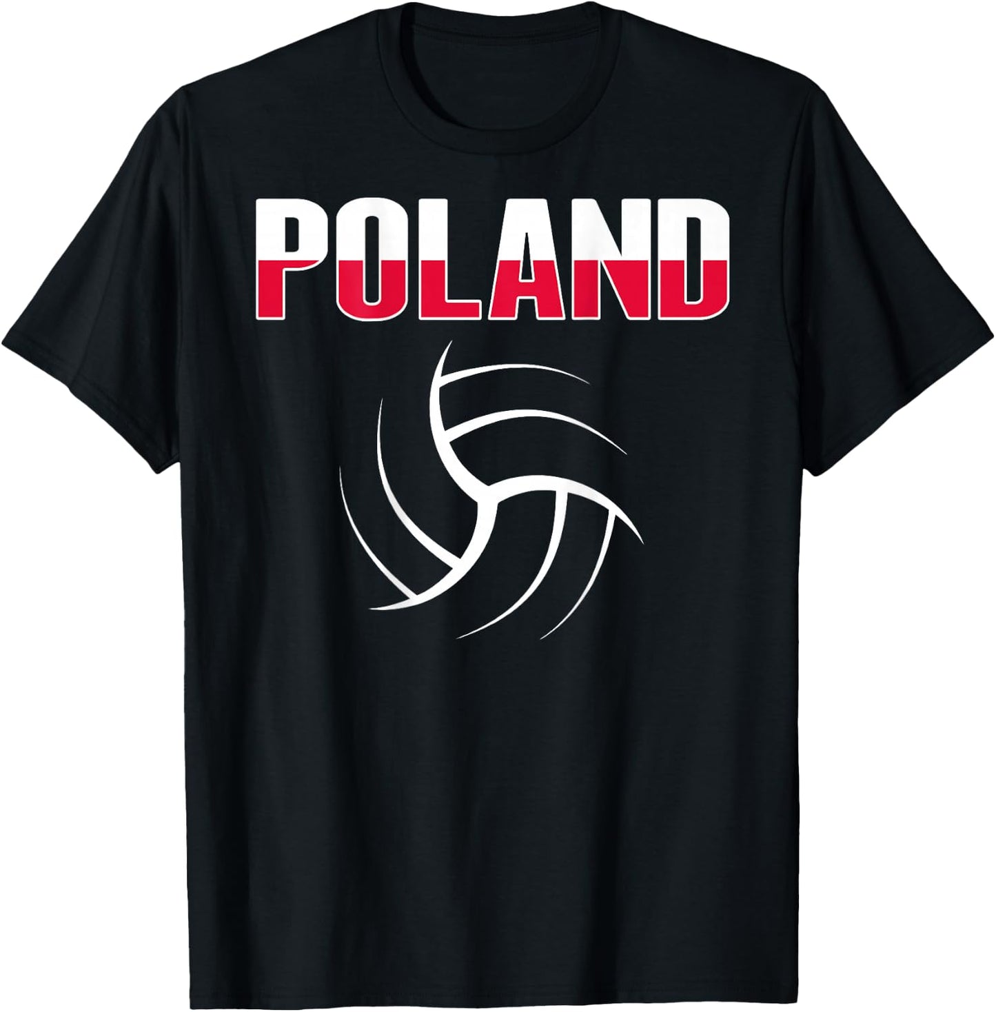 Poland Volleyball Fans Jersey - Polish Flag Sport Lovers T-Shirt - T-Shirt | Black