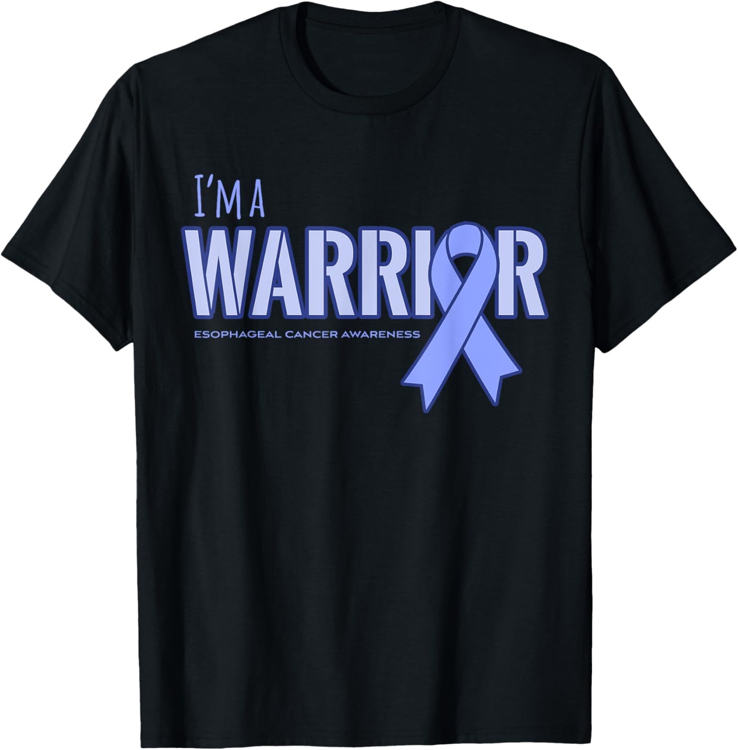 I'm a Warrior Esophageal Cancer Awareness Shirt T-Shirt - T-Shirt | Black
