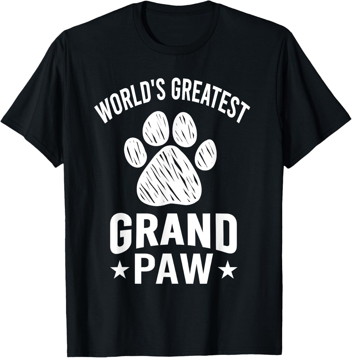 World's Greatest Grand Paw Dog Greatest Grandpa Funny T-Shirt - T-Shirt | Black