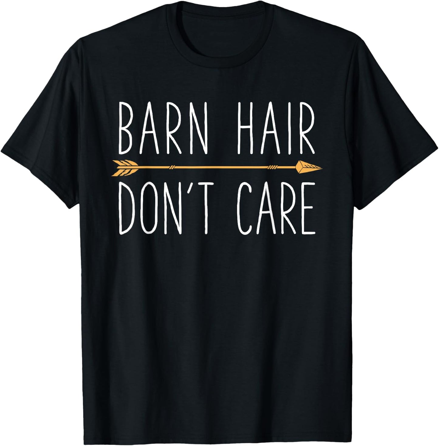 Horse Barn Hair Don't Care Girls Women Farm Horseback Riding T-Shirt - T-Shirt | Black