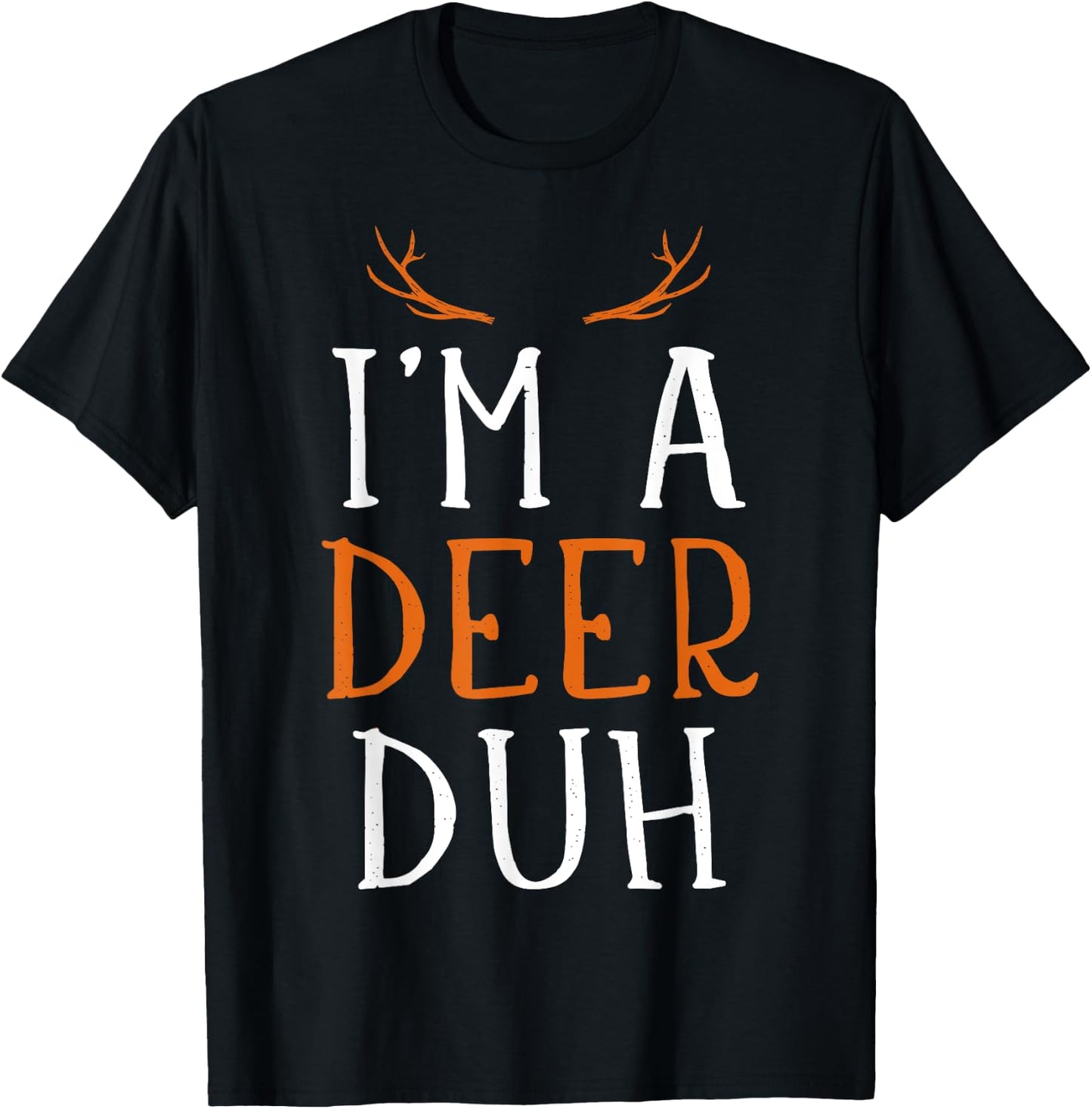 Funny lazy easy Im a deer costume for DIY halloween party T-Shirt - T-Shirt | Black