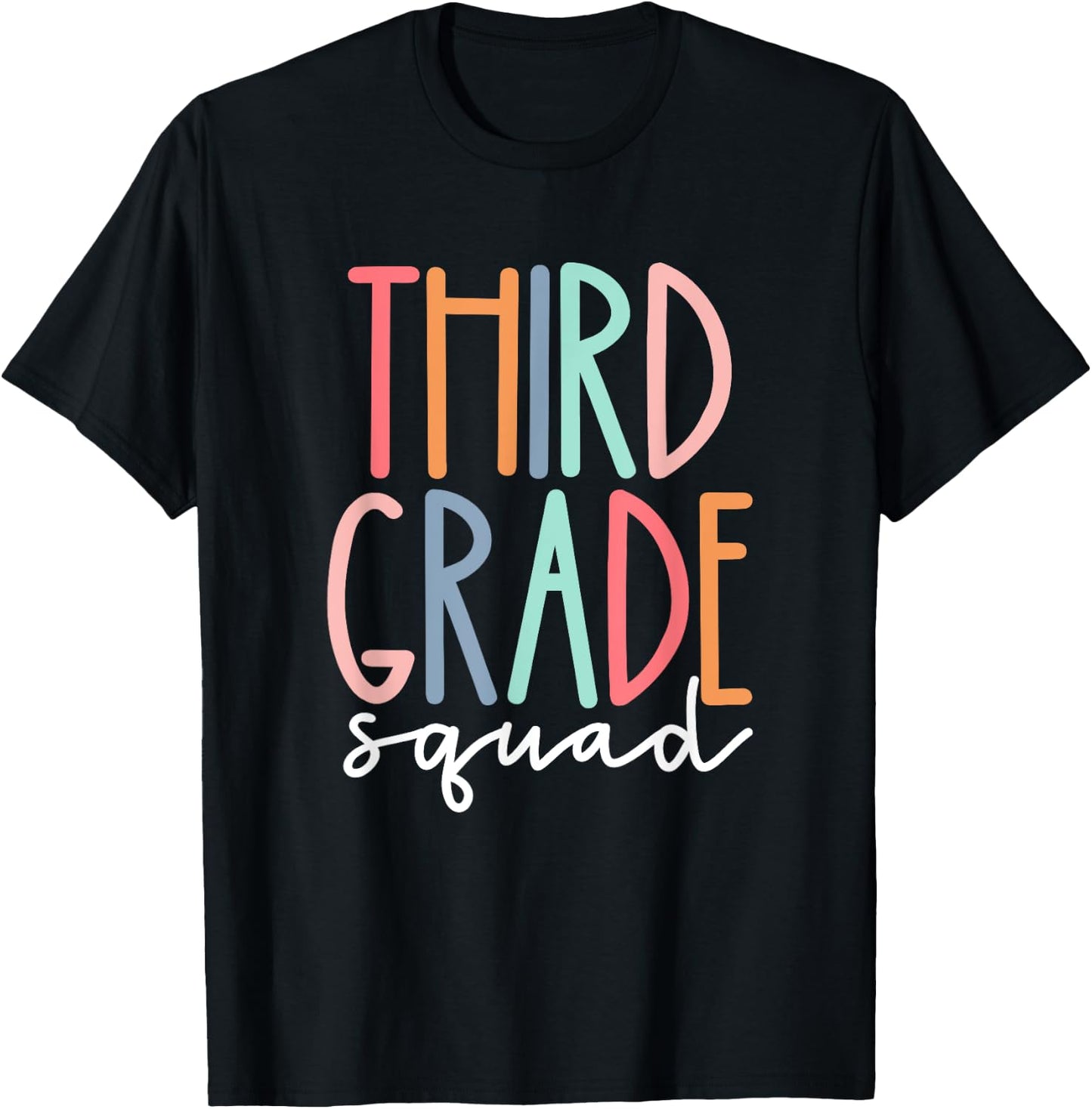 Third Grade Squad 3rd Grade Teacher Crew Back To School Team T-Shirt - T-Shirt | Black