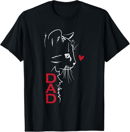 Cat Dad Fathers Day Kitten Lover Papa Grandpa Daddy Men T-Shirt - T-Shirt | Black