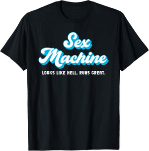 Vintage Sex Machine Dumb Jokes T-Shirt - T-Shirt | Black