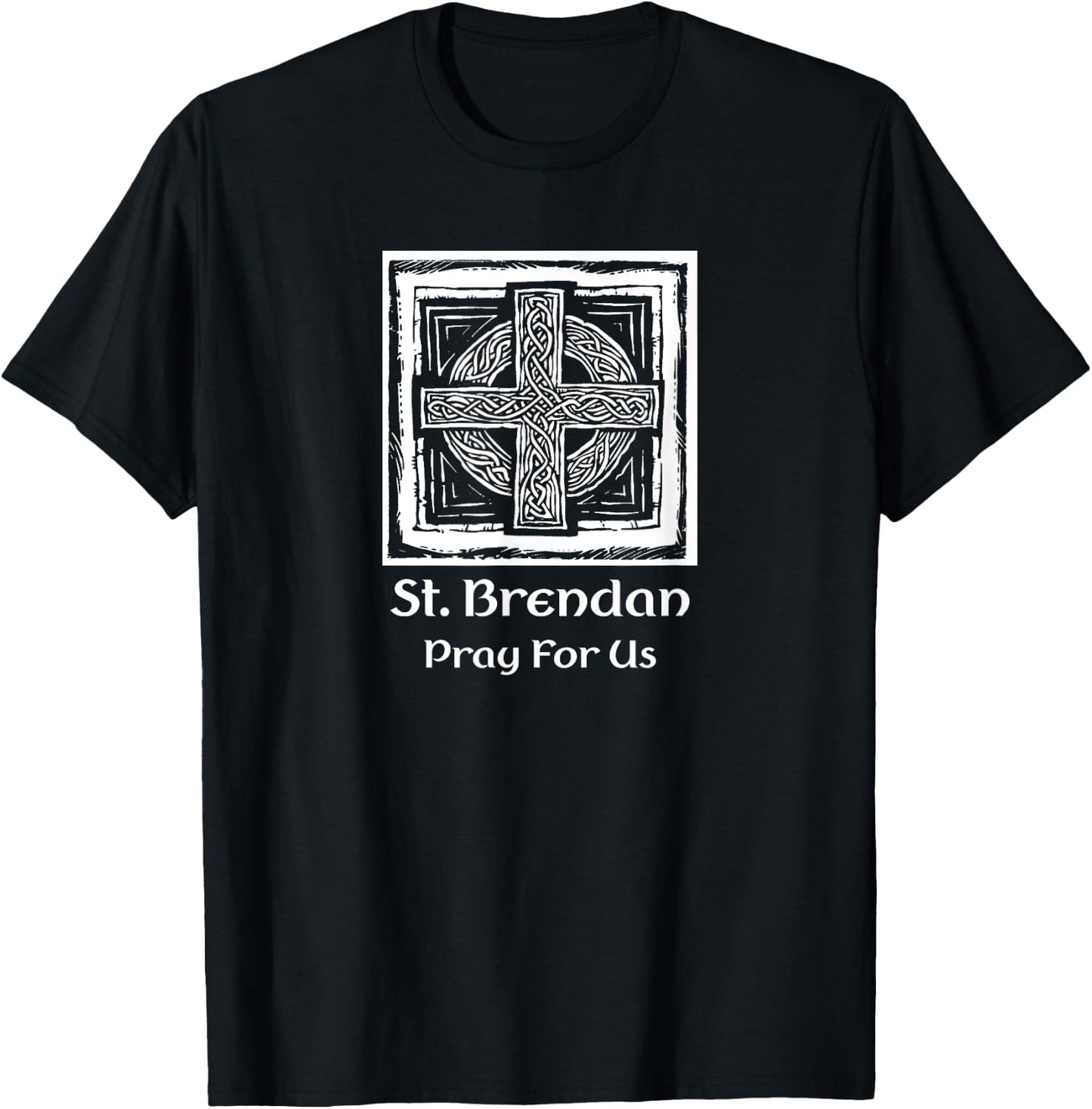St. Brendan Catholic Cross T-Shirt - T-Shirt | Black