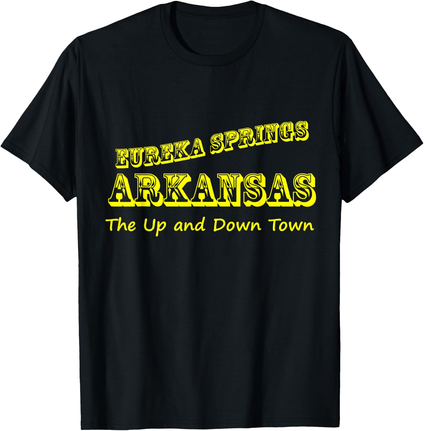 Eureka Springs Arkansas Up and Down Town Souvenir T-Shirt - T-Shirt | Black