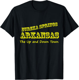 Eureka Springs Arkansas Up and Down Town Souvenir T-Shirt - T-Shirt | Black