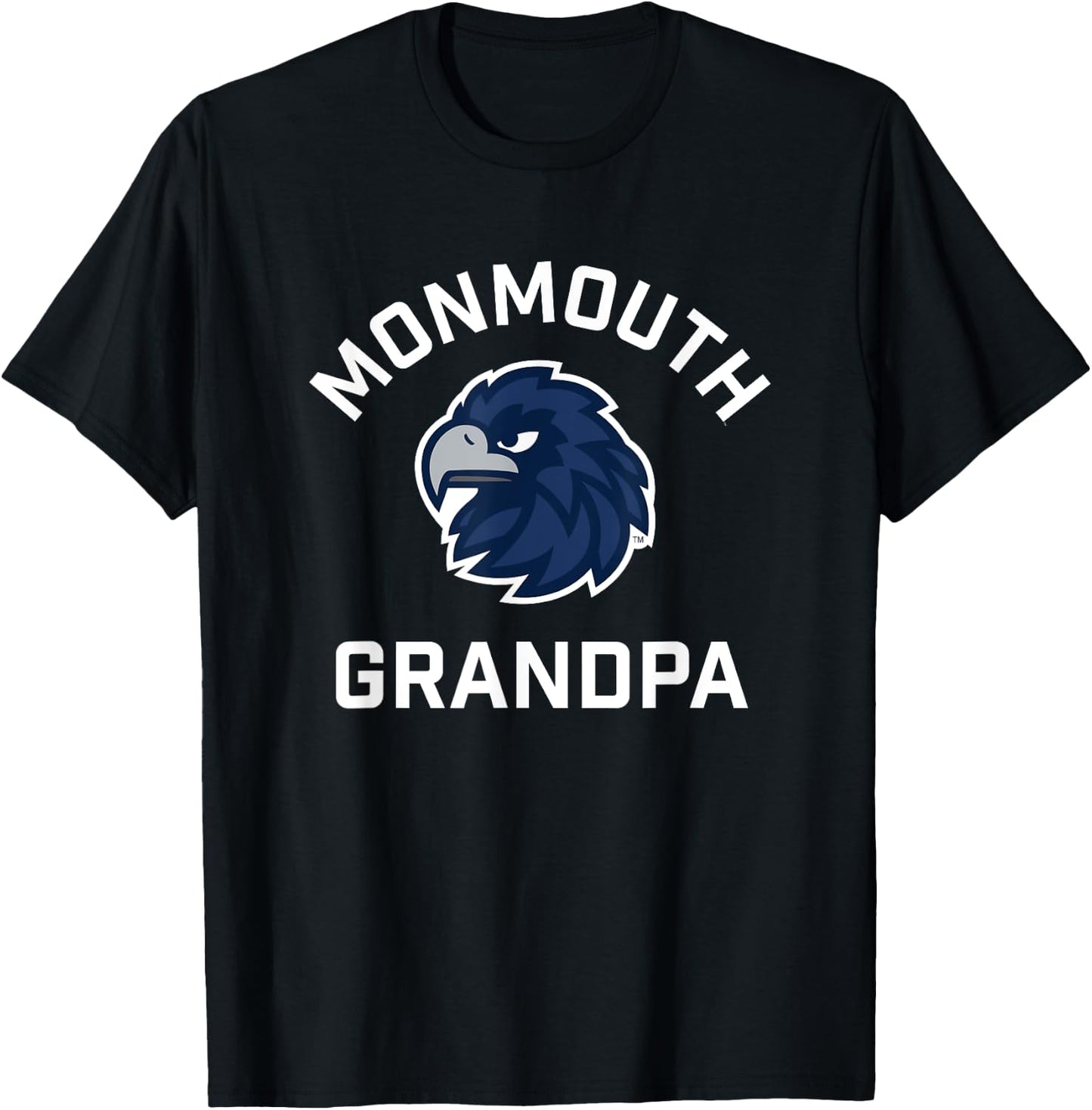 Monmouth University Hawks Arched Grandpa T-Shirt - T-Shirt | Black