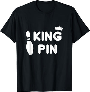 King Pin Bowling Funny Cute Couples Bowler League Gift T-Shirt - T-Shirt | Black