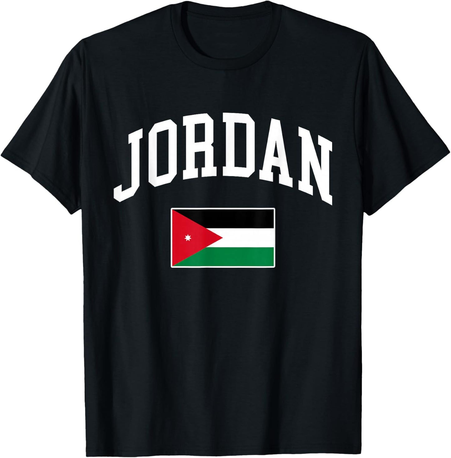 Jordan Jordanian Flag Retro Vintage Classic Graphic T-Shirt - T-Shirt | Black