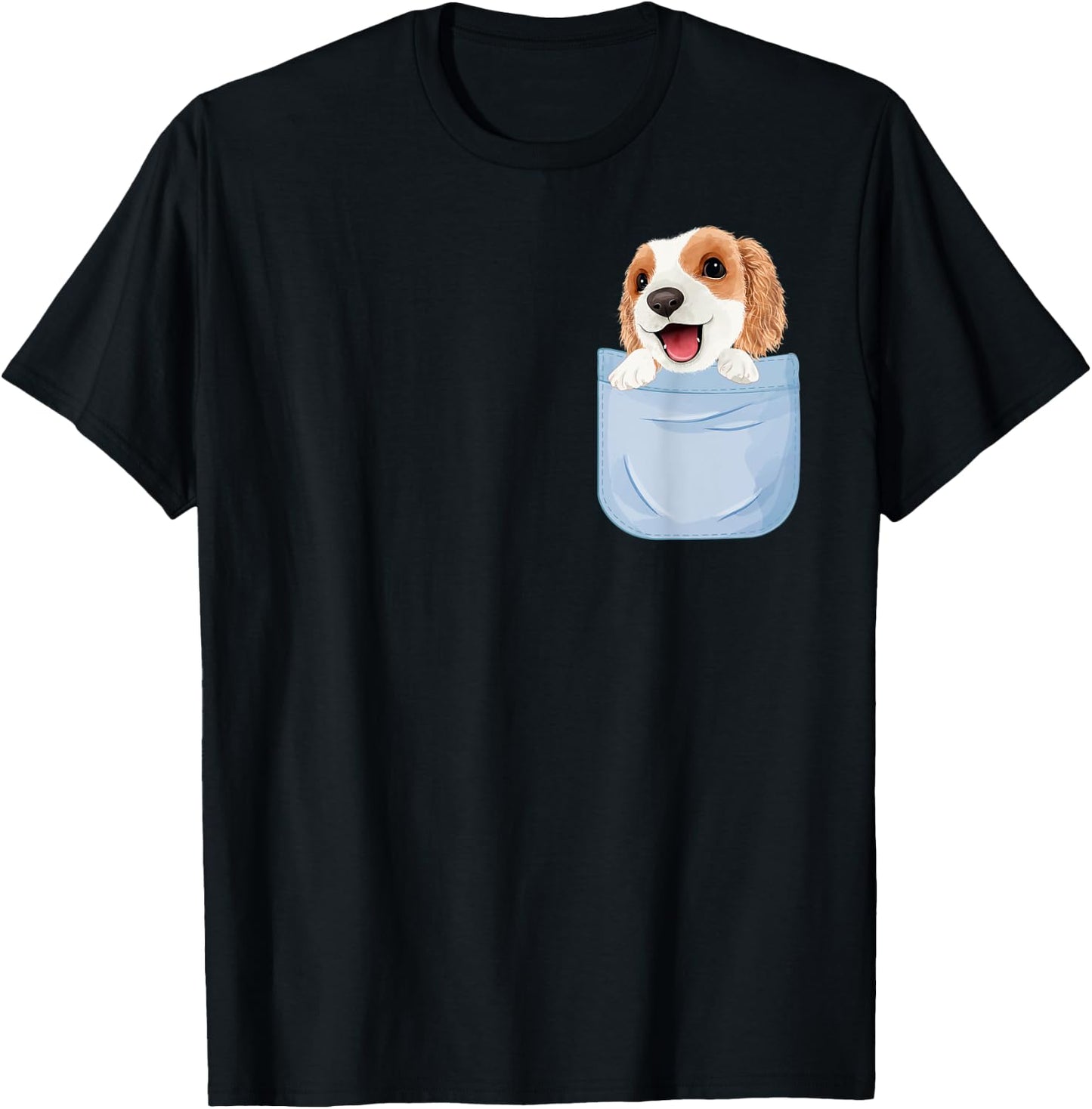 Cute Puppy in Your Pocket Peeking Dogs Pet Animal Dog Lover Men Women Kids T-Shirt - T-Shirt | Black