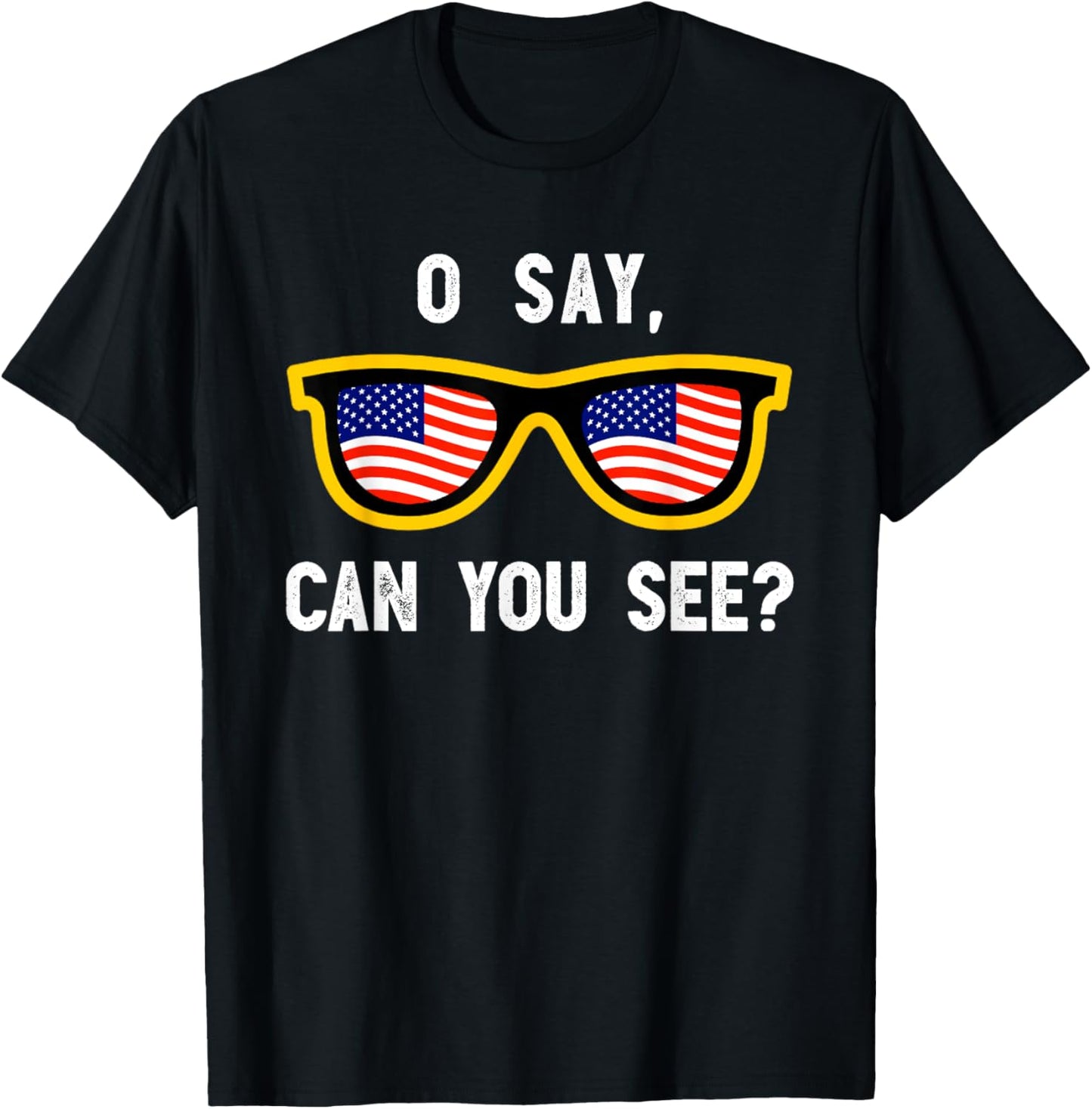 Funny Optician Eye Doctor 4th July Pun | Fourth July T-Shirt - T-Shirt | Black