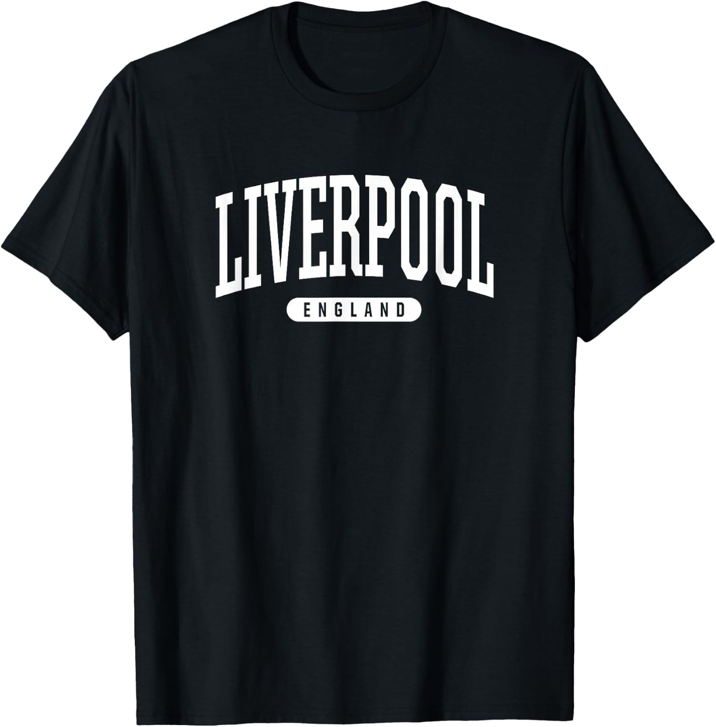College Style Liverpool England Souvenir Gift T-Shirt - T-Shirt | Black