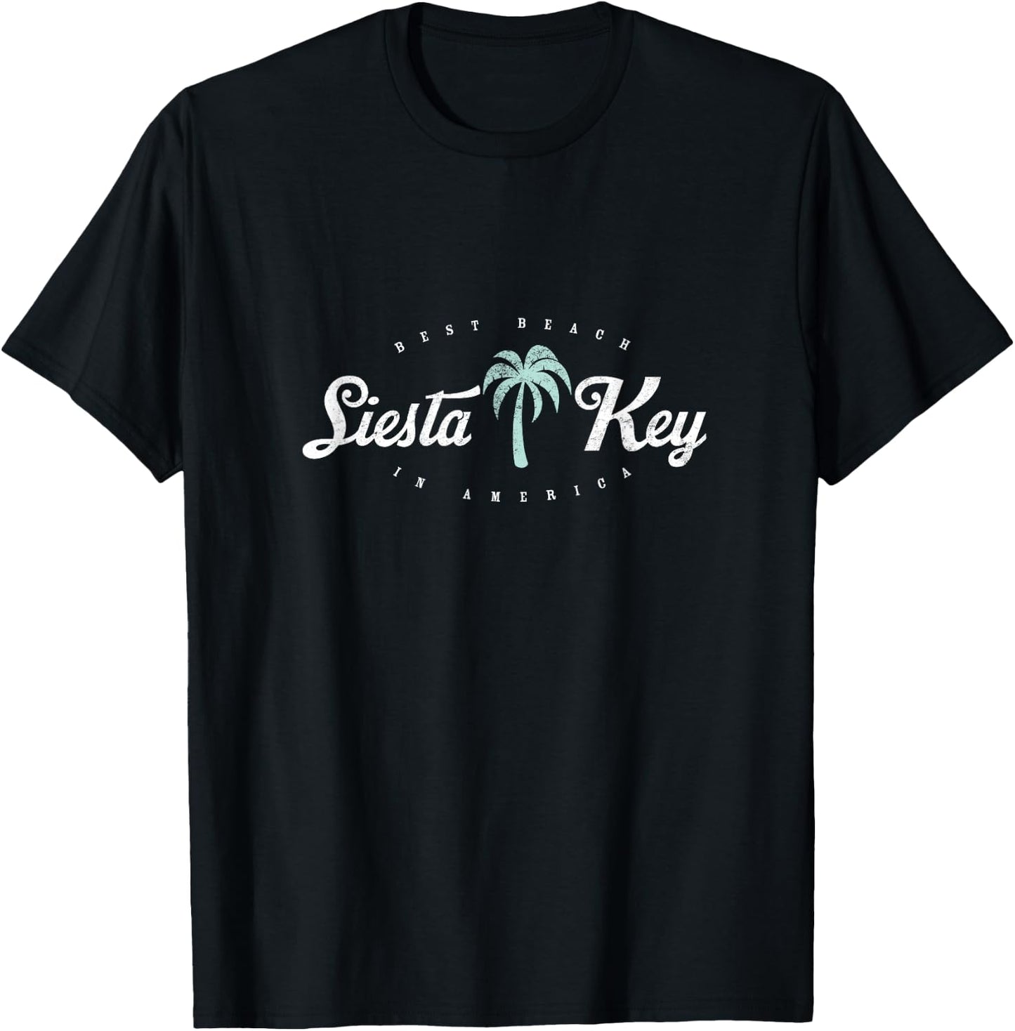 Siesta Key Best Beach in America Palm Tropical Men Women Girls Kids T-Shirt - T-Shirt | Black