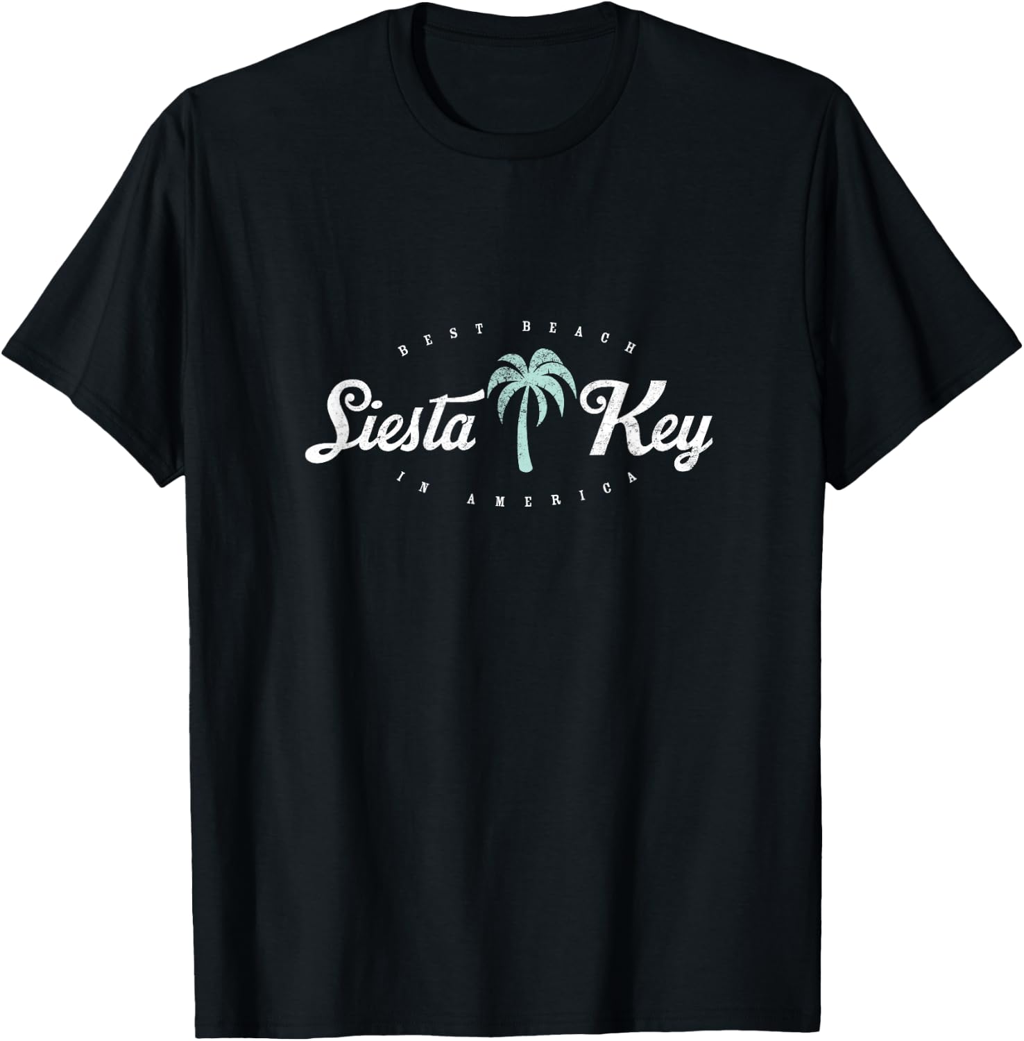 Siesta Key Best Beach in America Palm Tropical Men Women Girls Kids T-Shirt - T-Shirt | Black