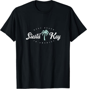 Siesta Key Best Beach in America Palm Tropical Men Women Girls Kids T-Shirt - T-Shirt | Black