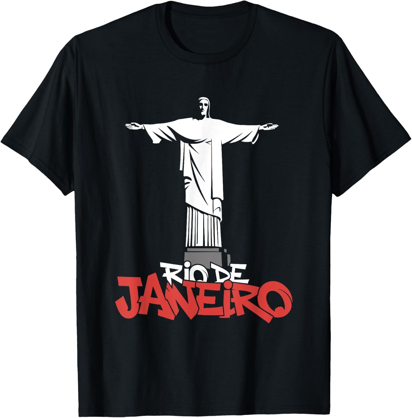 Christ The Redeemer Rio De Janeiro - Vintage Brazil Souvenir T-Shirt - T-Shirt | Black