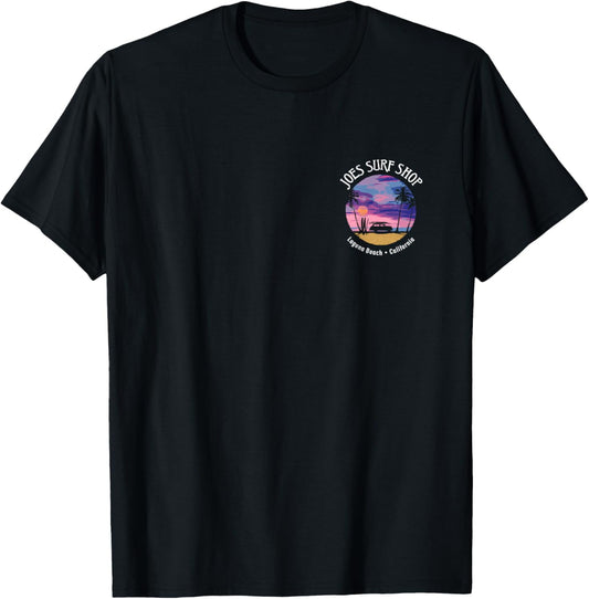Joe's Surf Vintage Sunset Logo Graphic T-Shirt - T-Shirt | Black