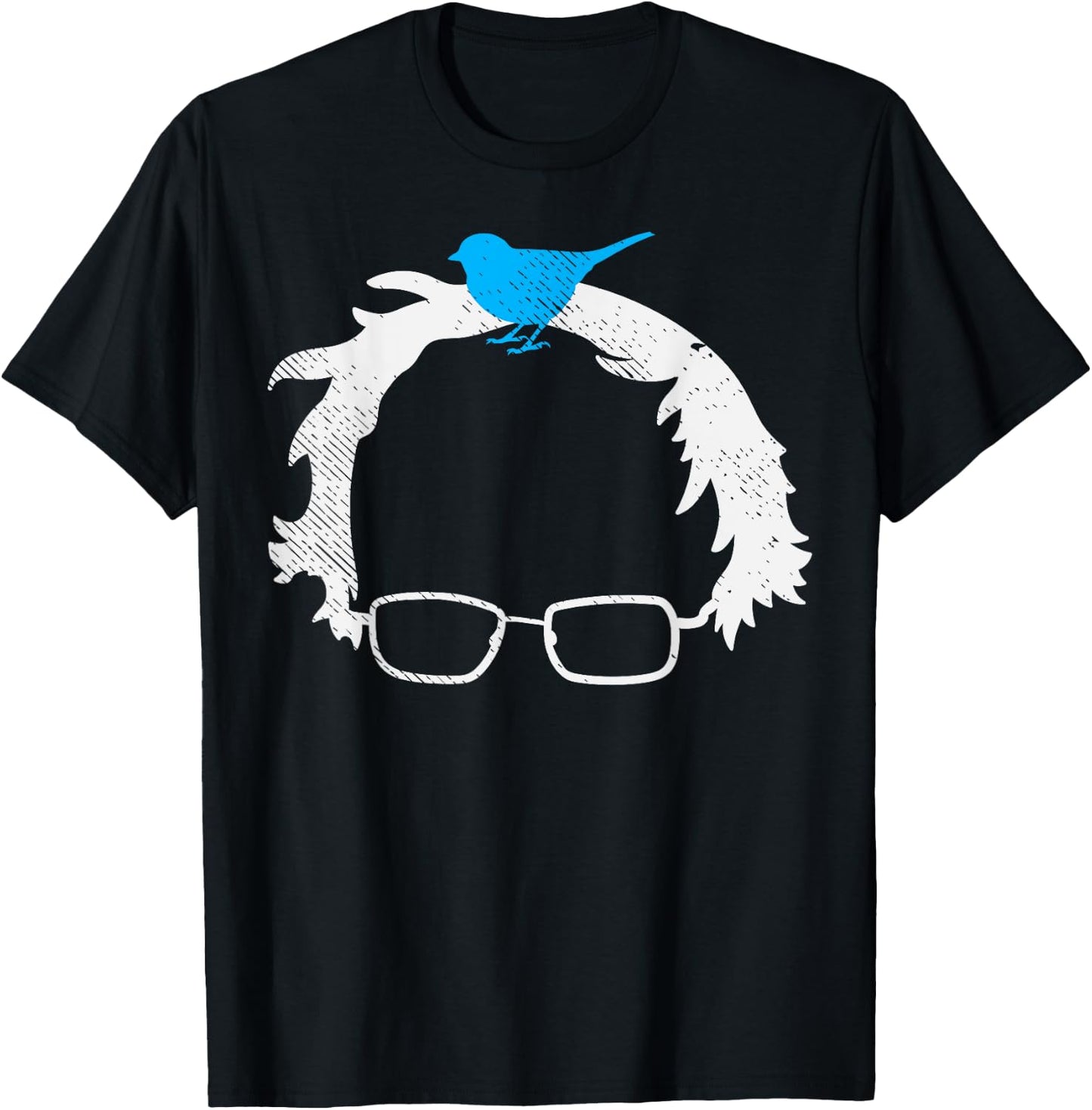Bernie Sanders Wig Blue Bird Glasses 2020 Election President T-Shirt - T-Shirt | Black