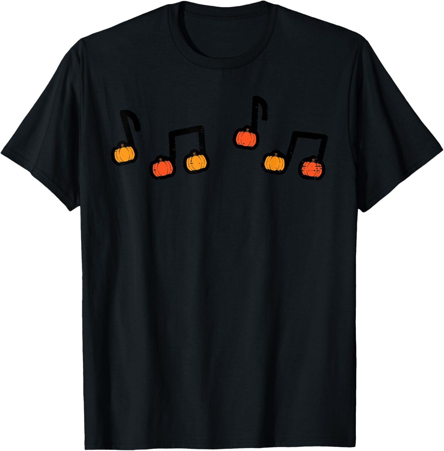 Halloween Music Notes Pumpkin Costume Teacher Women Men Kids T-Shirt - T-Shirt | Black