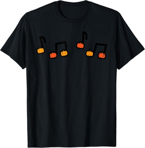 Halloween Music Notes Pumpkin Costume Teacher Women Men Kids T-Shirt - T-Shirt | Black