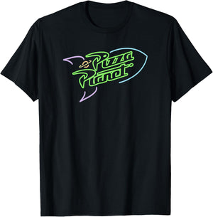 Disney Pixar Toy Story Pizza Planet Neon Spaceship Logo T-Shirt - T-Shirt | Black
