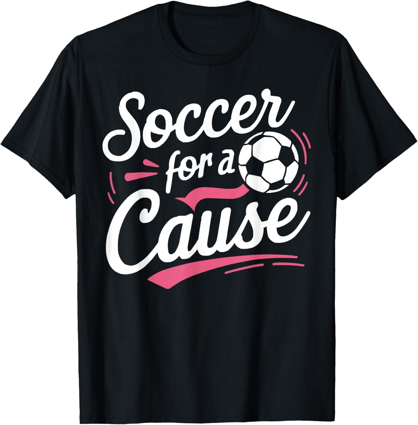 Soccer Breast Cancer Awareness Month Pink Ribbon T-Shirt - T-Shirt | Black