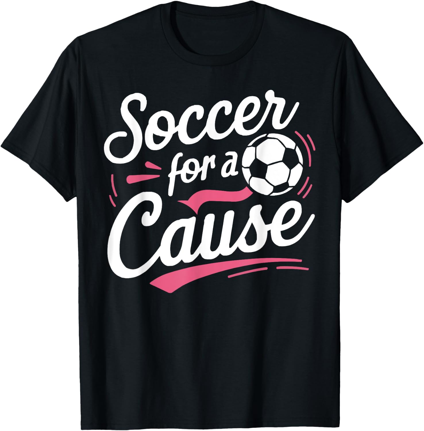 Soccer Breast Cancer Awareness Month Pink Ribbon T-Shirt - T-Shirt | Black