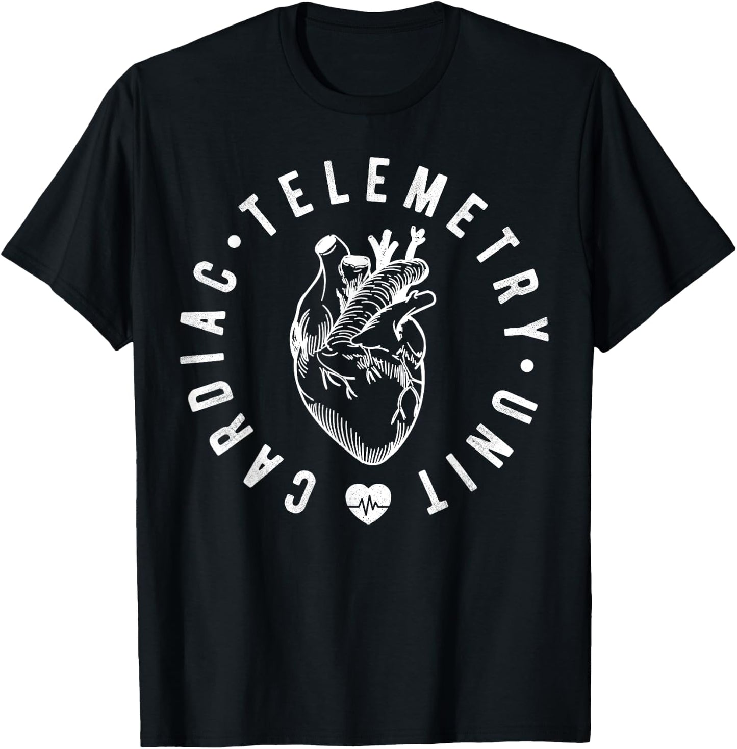 Cardiac Telemetry Unit Nurse CVICU Cardiac Telemetry RN T-Shirt - T-Shirt | Black