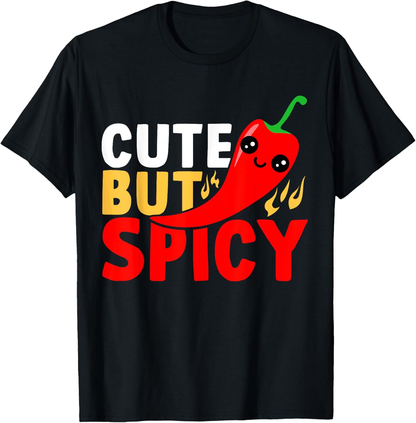 Kids Cute But Spicy Mexican Spicy Chili Boys Girls T-Shirt - T-Shirt | Black