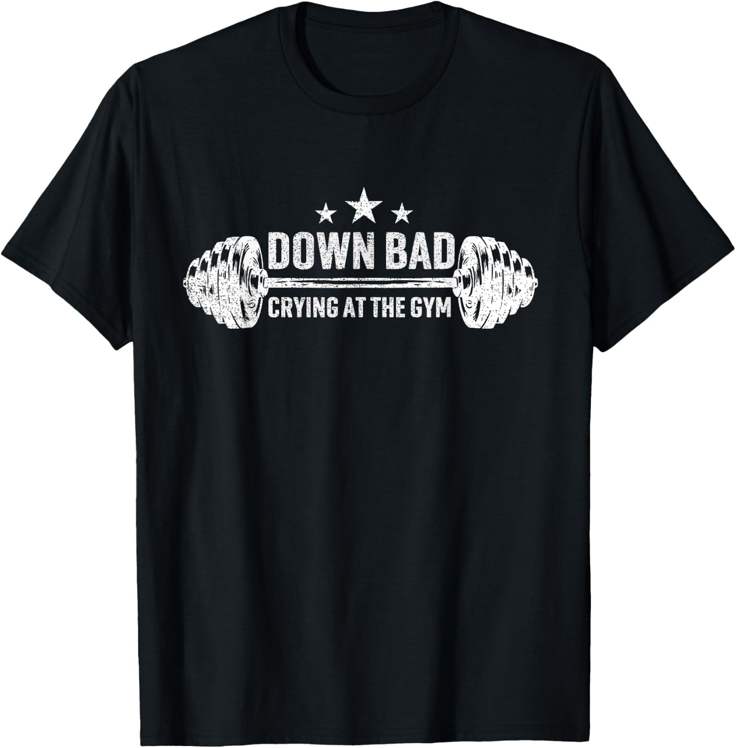 Down Bad Crying At The Gym Vintage T-Shirt - T-Shirt | Black
