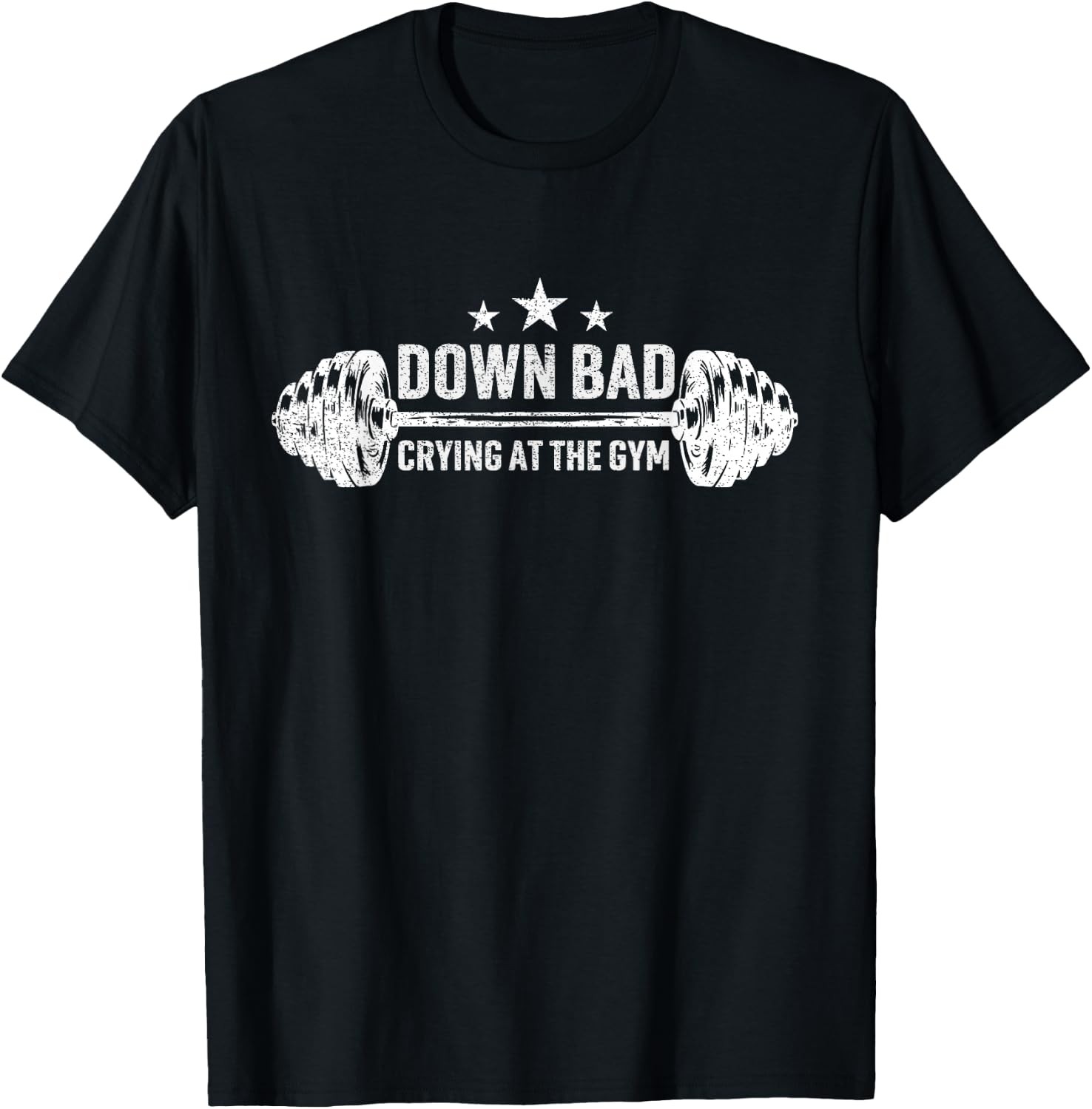 Down Bad Crying At The Gym Vintage T-Shirt - T-Shirt | Black