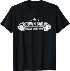 Down Bad Crying At The Gym Vintage T-Shirt - T-Shirt | Black