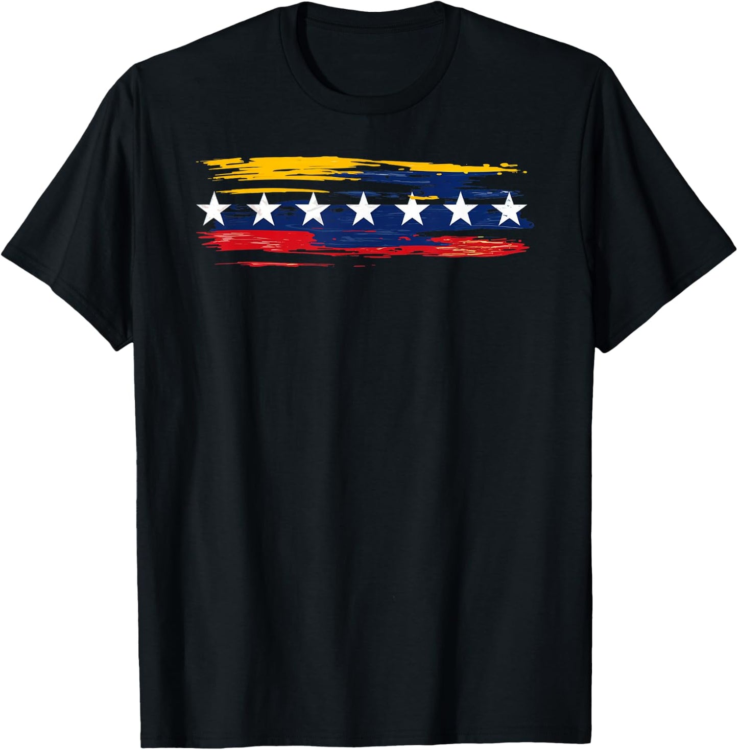 Venezuela Seven Stars Flag Art Patriotic Minimalist T-Shirt - T-Shirt | Black