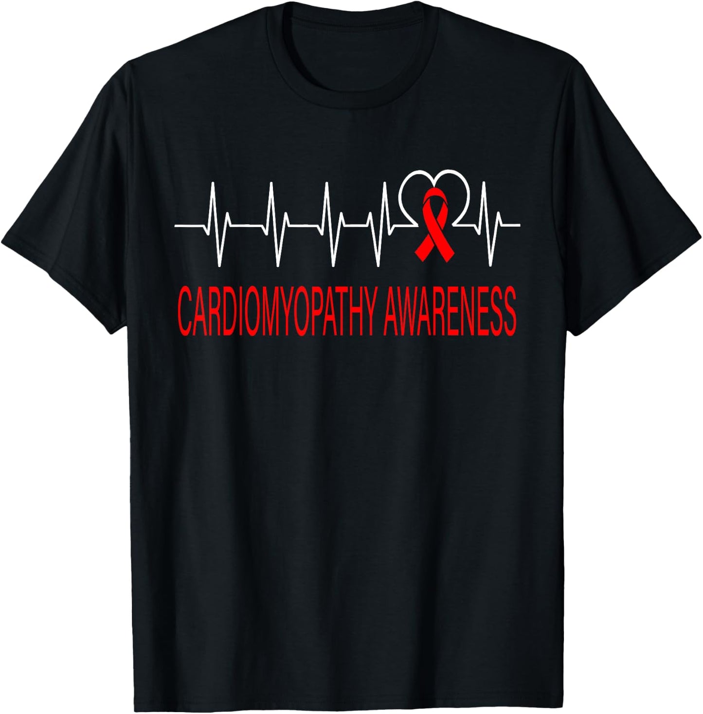 Cardiomyopathy Awareness Heartbeat Women, Kids T-Shirt - T-Shirt | Black