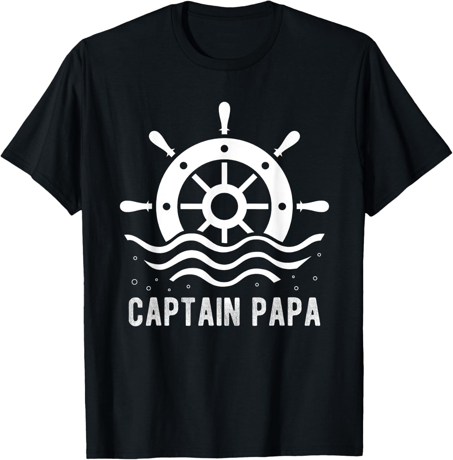 CAPTAIN PAPA Boating Father's Day Pontoon Captain Boat Lover T-Shirt - T-Shirt | Black