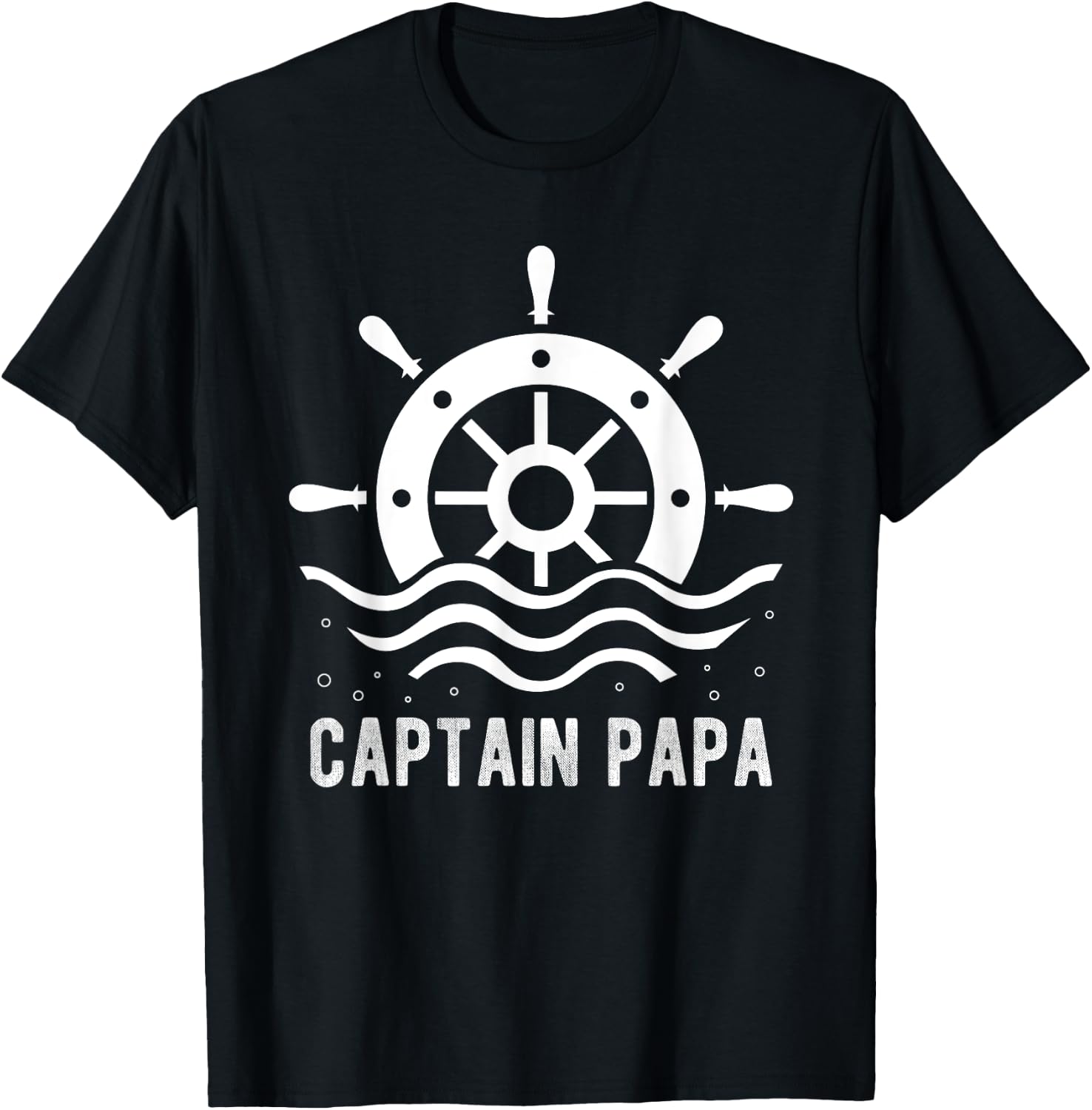CAPTAIN PAPA Boating Father's Day Pontoon Captain Boat Lover T-Shirt - T-Shirt | Black