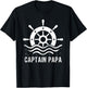 CAPTAIN PAPA Boating Father's Day Pontoon Captain Boat Lover T-Shirt - T-Shirt | Black