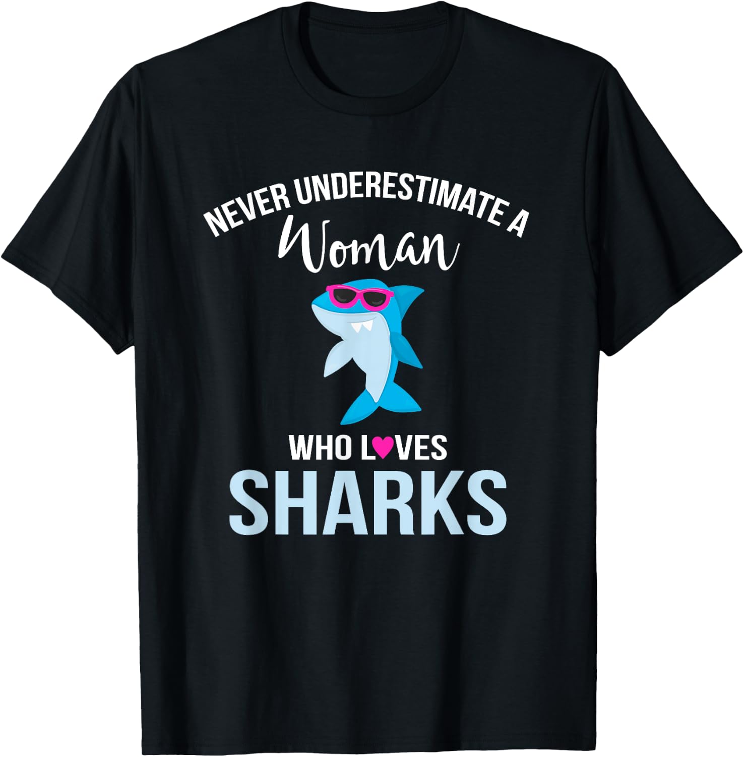 Shark Shirt Women Funny Shark Lover Graphic for Adult T-Shirt - T-Shirt | Black