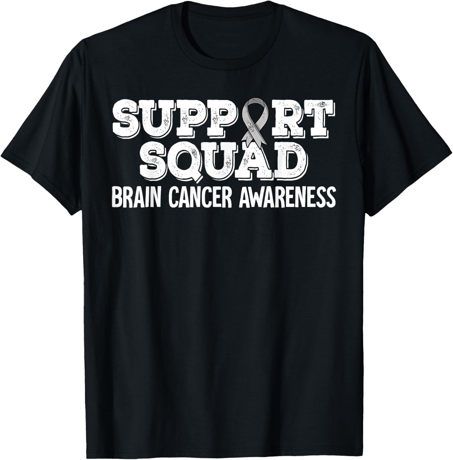Support Squad Brain Cancer Awareness T-Shirt - T-Shirt | Black
