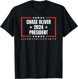 Chase Oliver For President Libertarian Party 2024 T-Shirt - T-Shirt | Black