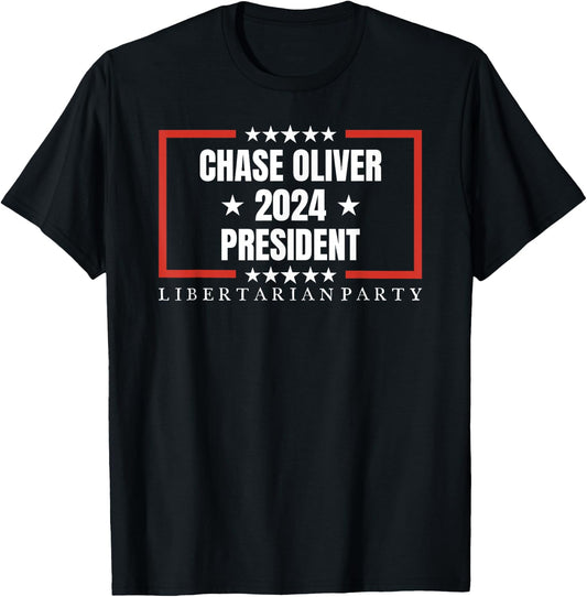 Chase Oliver For President Libertarian Party 2024 T-Shirt - T-Shirt | Black