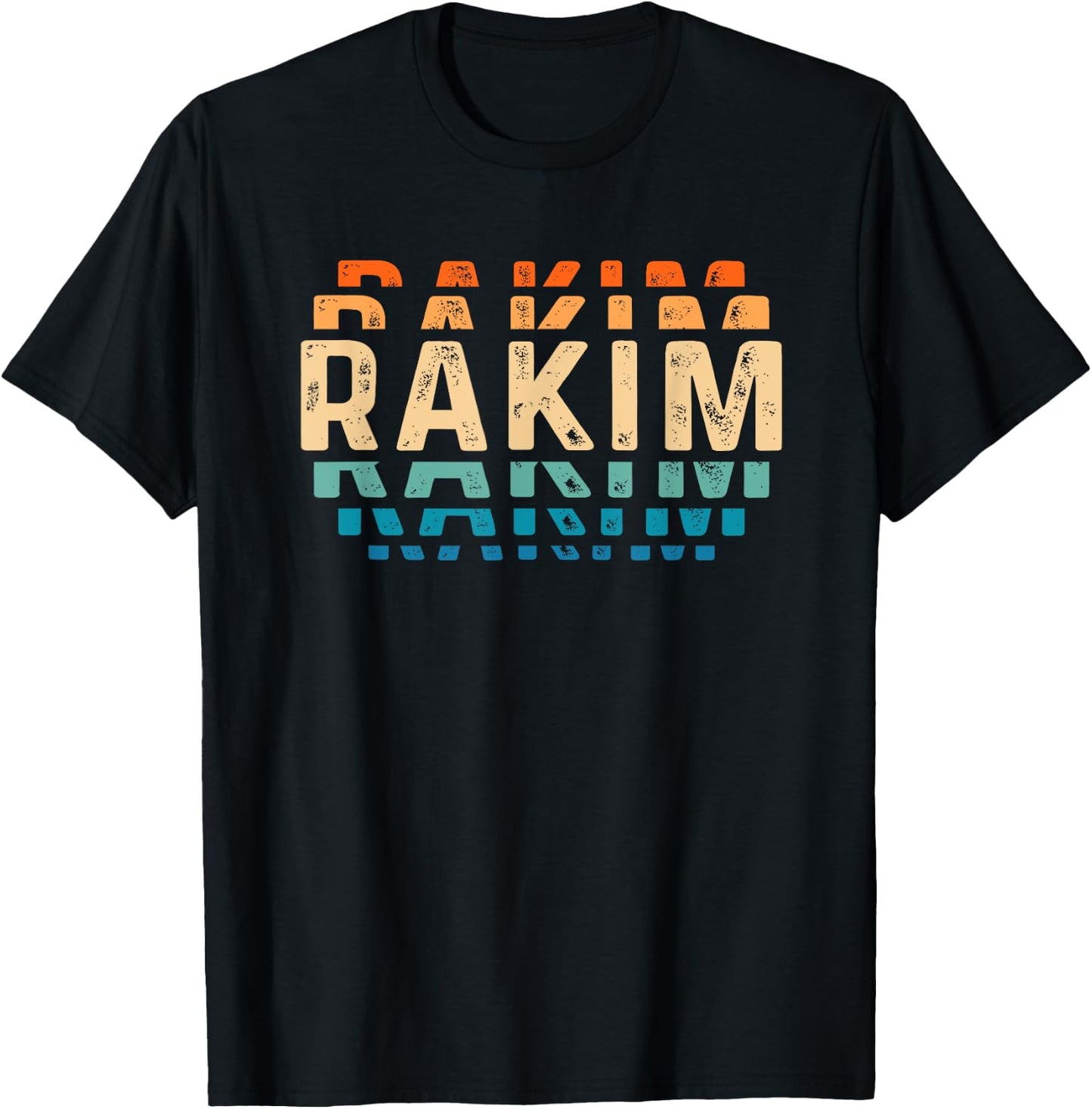Rakim Vintage Love Heart Rakim Personalized Retro Rakim T-Shirt - T-Shirt | Black