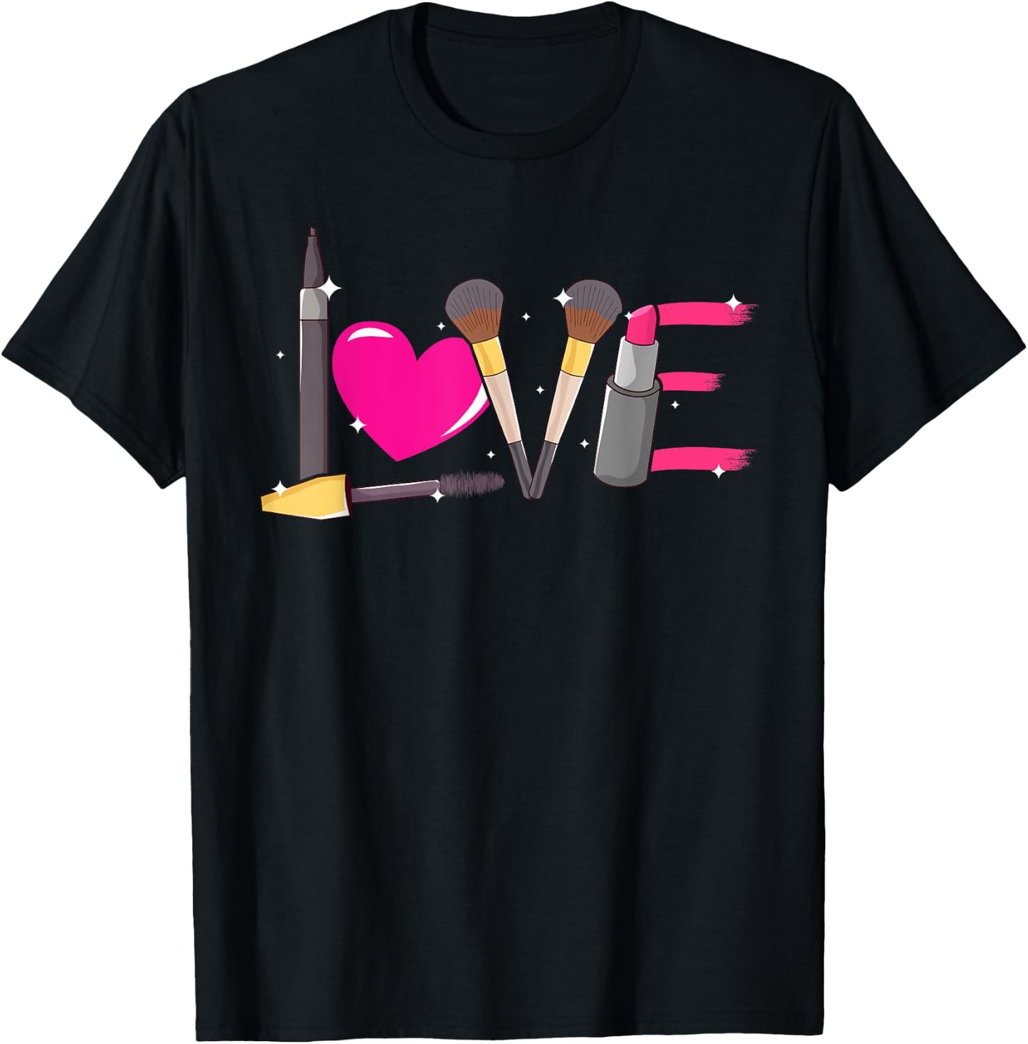 Love Make-up Artist Cosmetics Lover Beauty Girls Make-Up T-Shirt - T-Shirt | Black