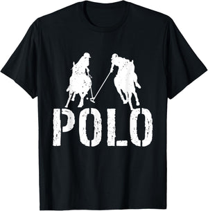 Polo Players Horseback Riding Horse Equestrian Sports T-Shirt - T-Shirt | Black