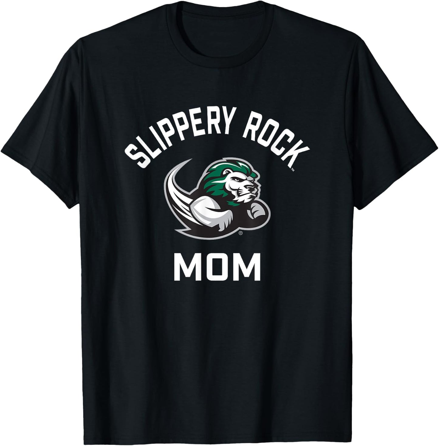 SRU Slippery Rock University Arched Mom T-Shirt - T-Shirt | Black