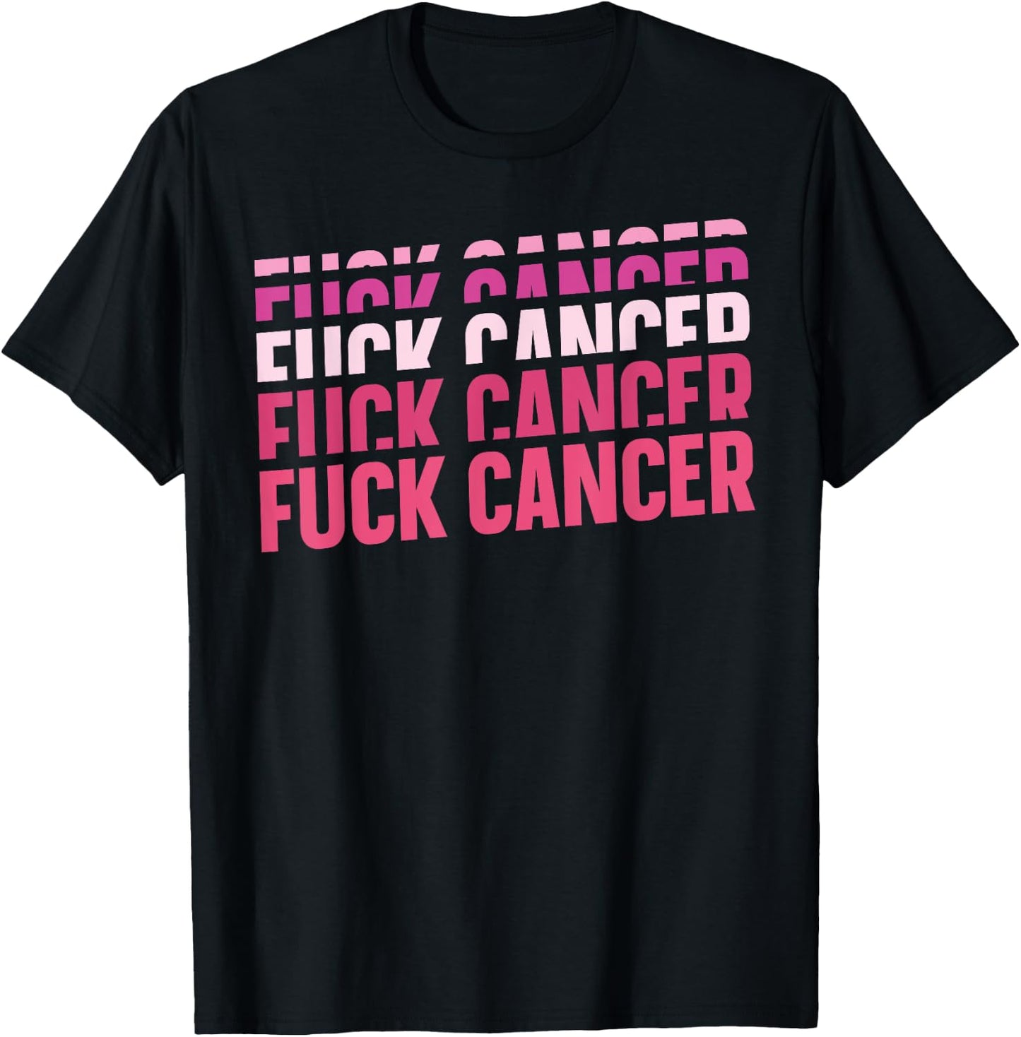Stylish Breast Cancer Awareness Shirt Fuck Cancer Design T-Shirt - T-Shirt | Black
