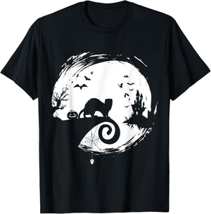 Ferret Halloween Costume Moon Silhouette Creepy Horror T-Shirt - T-Shirt | Black