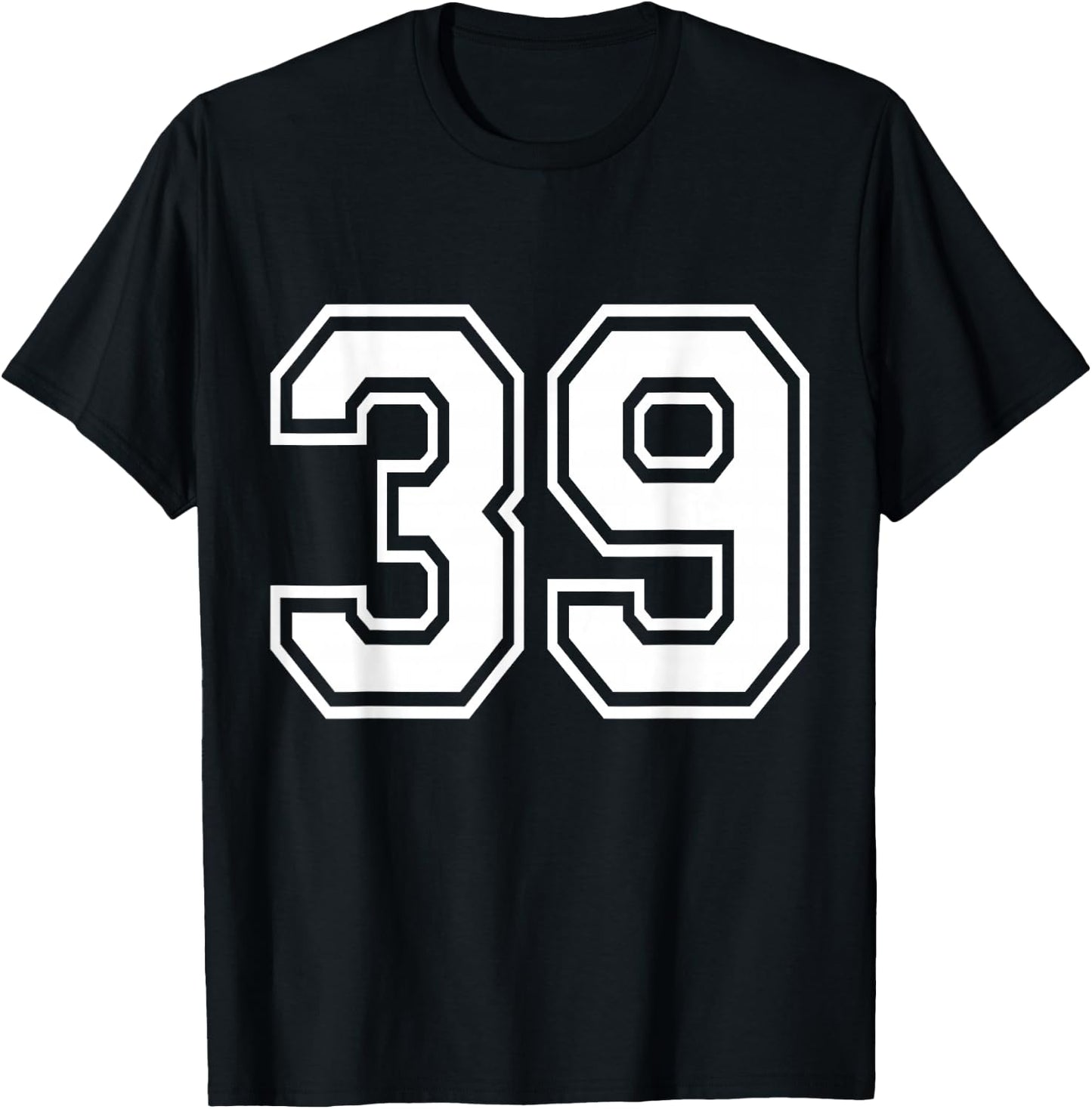 Number 39 Varsity Sports Team Jersey 39th Birthday 39 Years T-Shirt - T-Shirt | Black